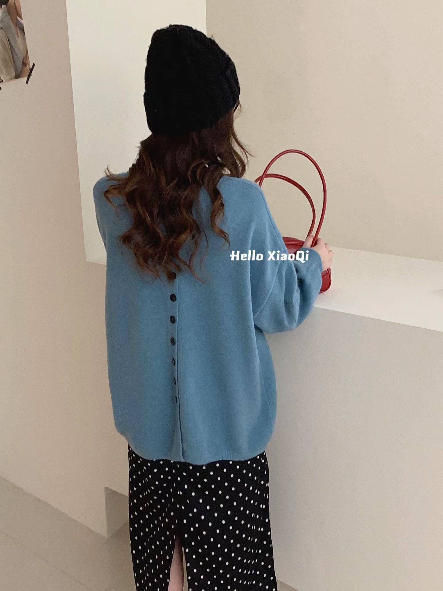 2025春季新款韩版宽松显瘦百搭圆领长袖针织开衫女毛衣外套上衣,女装/女士精品,毛针织衫,淘宝优惠券,粉丝福利购,淘宝优惠卷