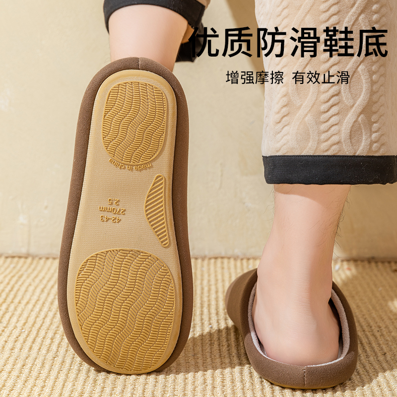 防滑底棉拖鞋男士新款静音软底女