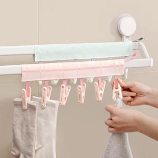旅行酒店晾衣神器便携式 折叠衣架阳台晾袜子衣架出差布艺衣服挂架