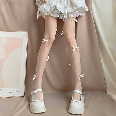 洛丽塔蝴蝶结超薄防勾丝连裤袜