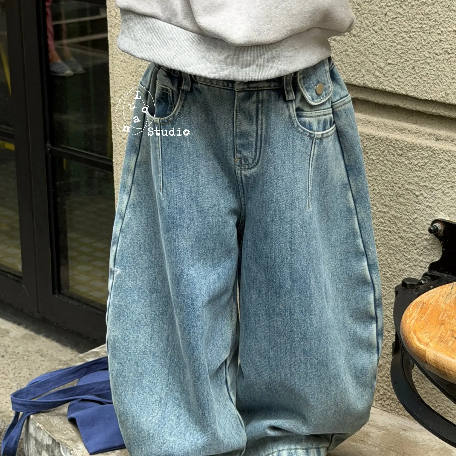 卤蛋童装·冬韩系潮流时髦百搭水洗弯刀韩版加绒牛仔裤男女童,童装/婴儿装/亲子装,儿童牛仔裤,淘宝优惠券,粉丝福利购,淘宝优惠卷