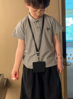 【夏】卤蛋童装.塞那假日/夏季经典灰色版正短袖polo休闲裤男女童