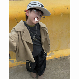 卤蛋童装·利兹画报/春设计师短款立领夹克风衣外套休闲裤男女童