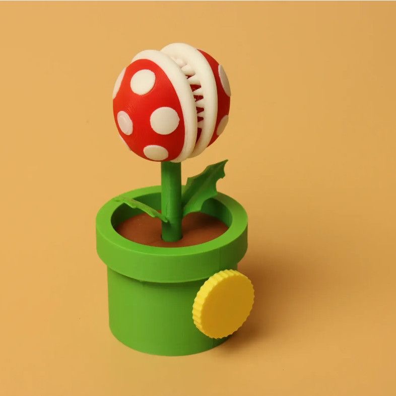 3D打印马里奥吞食人花拼装玩具