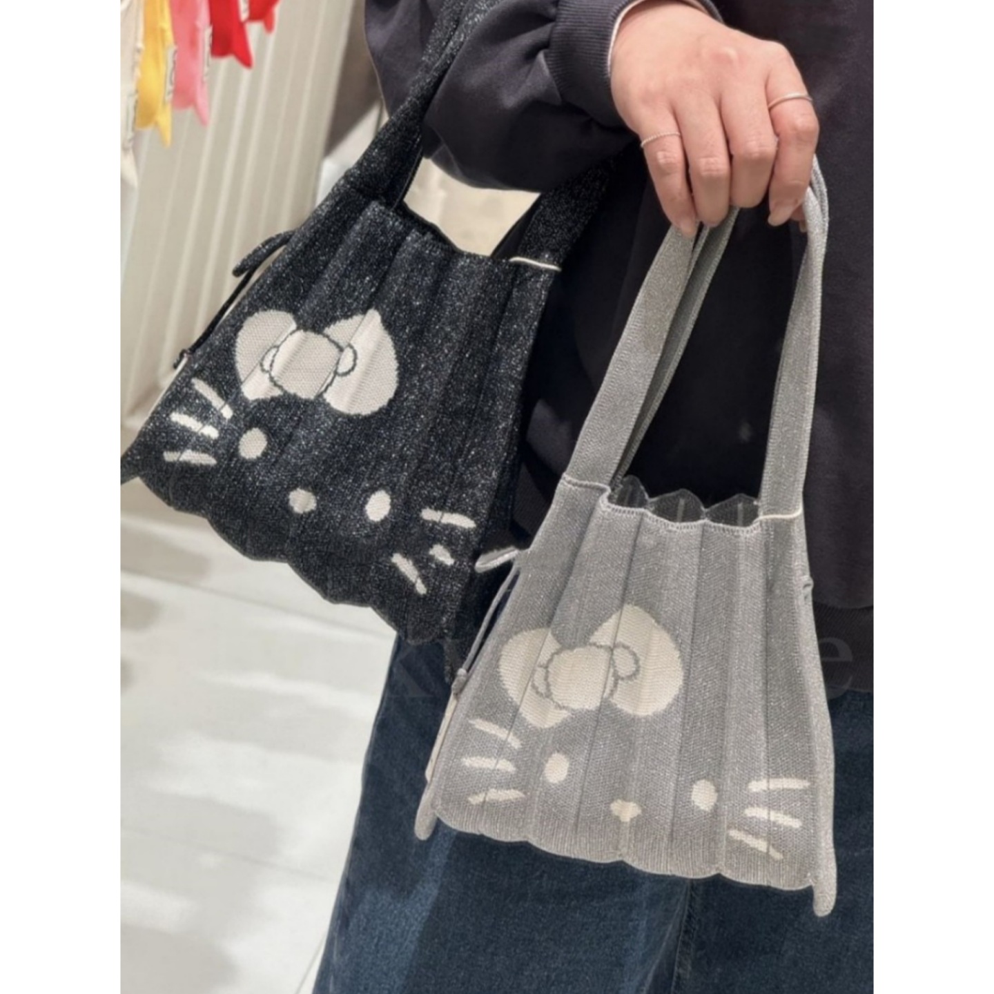 hellokitty凯蒂猫针织手拎腋下包