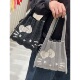 韩国小众kitty蝴蝶结卡通可爱针织迷你手提单肩腋下褶皱小包ins女