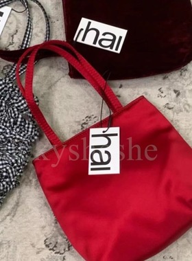 新年红色丝绸包真丝手提包Jennie宅女同款hai手拎单肩手机小方包