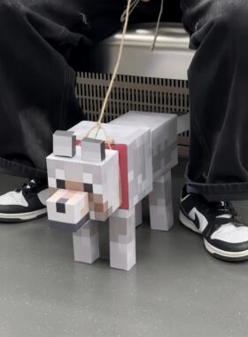 【出门遛狗啦】我的世界狗纸模型玩偶狗模型立体折纸摆件动漫摆件