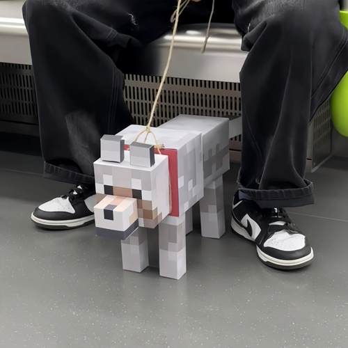 【出门遛狗啦】我的世界狗纸模型玩偶狗模型立体折纸摆件动漫摆件