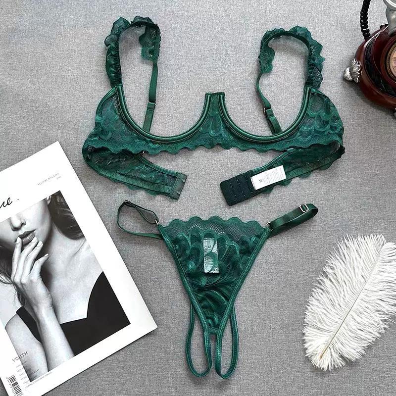 复古风！性感镂空小胸奶罩有钢圈上托内衣火辣胸罩情调文胸套装女