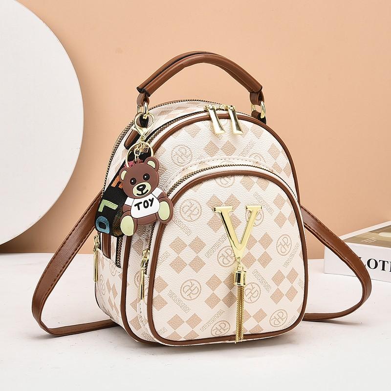 多功能品牌双肩包真皮小背包2025新款时尚网红单肩斜挎包潮流女包
