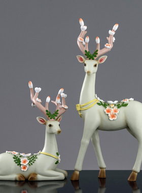 简约创意工艺礼品家居摆设客厅玄关电视柜酒柜软装饰品鹿摆件