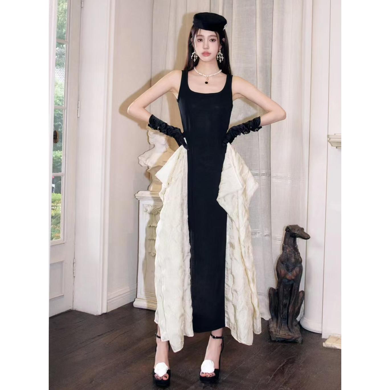 收腰时尚优雅佛系禅意大摆裙淑女