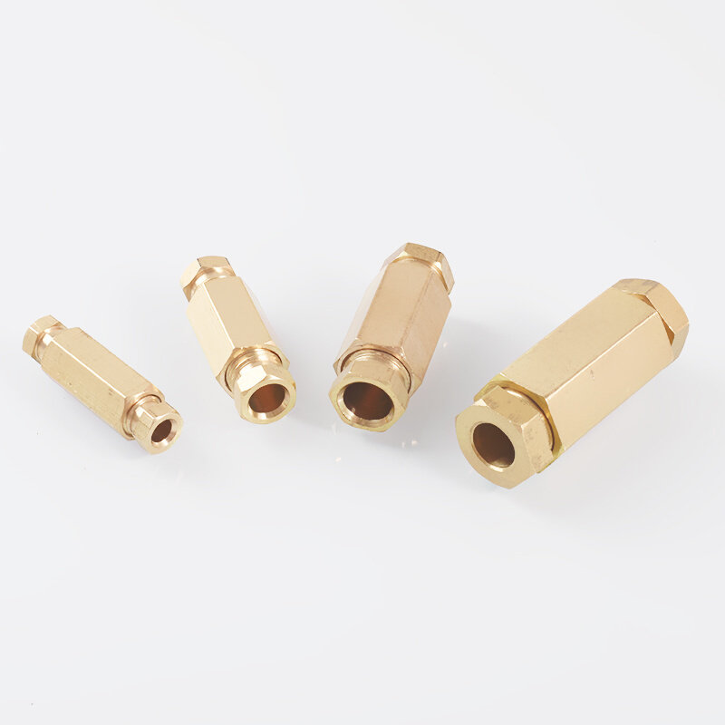 铜内卡双通管接头 内卡三通 内卡直通 机床润滑油路管对接头4/6