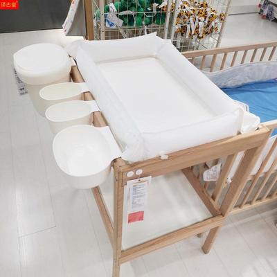 婴儿抚触按摩台换尿布台婴儿护理台可移动婴儿床二合一实木