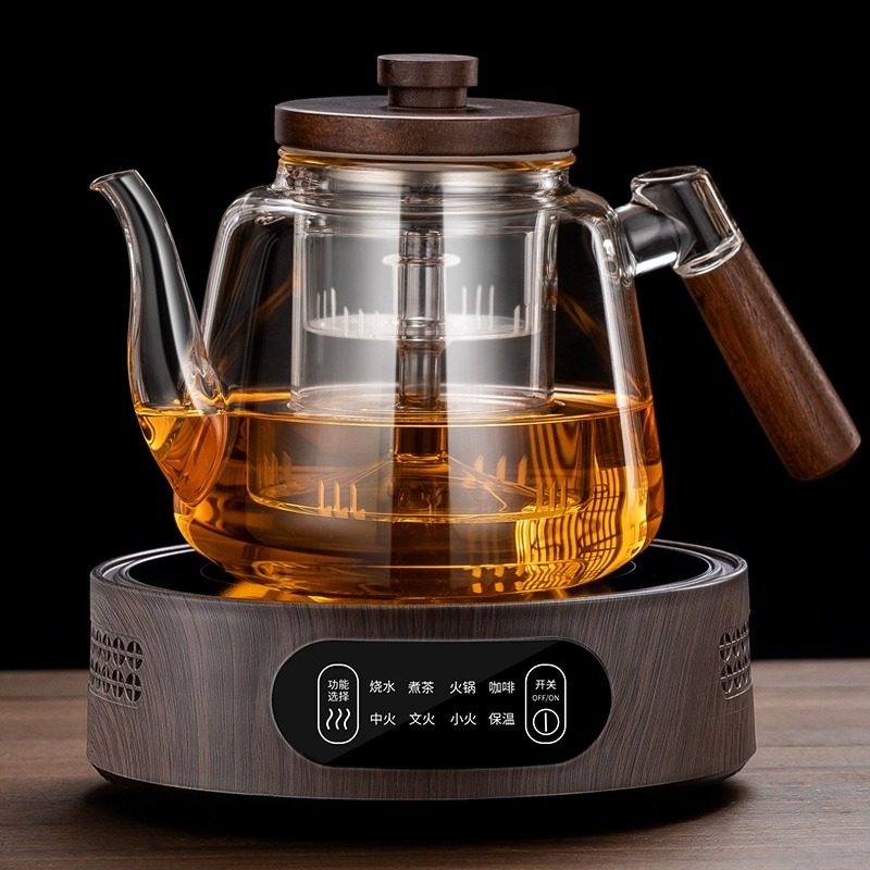 大容量玻璃煮茶壶黑晶炉2025新款煮茶器耐高温烧水壶蒸煮养生茶具