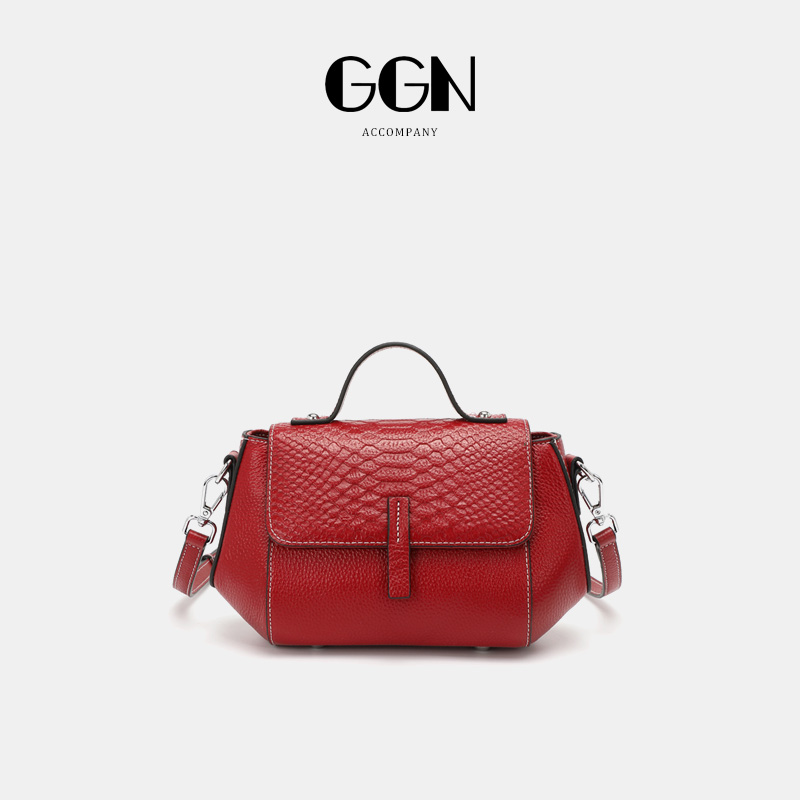 ggn新款真皮女包鳄鱼纹头层