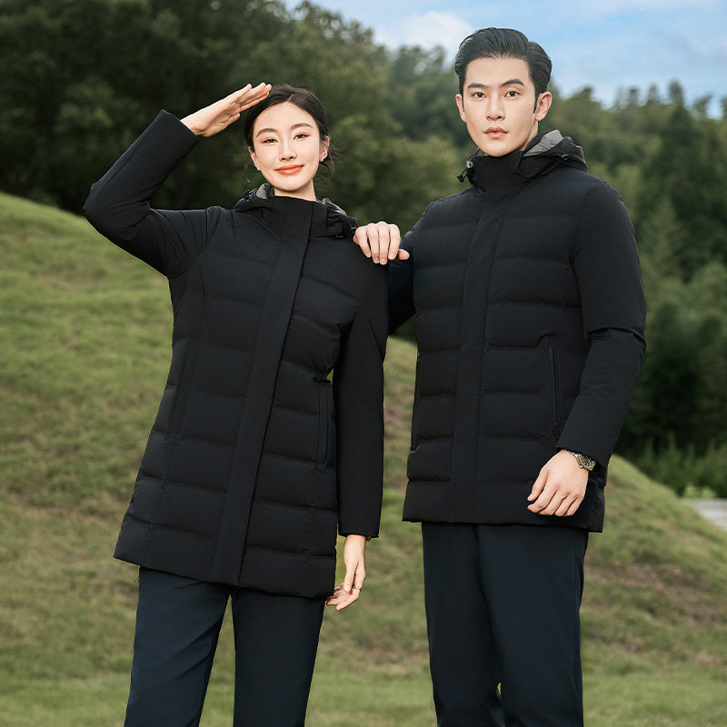 秋冬新款90%白鸭绒羽绒服女加厚保暖高端职业工装商务外套工作服