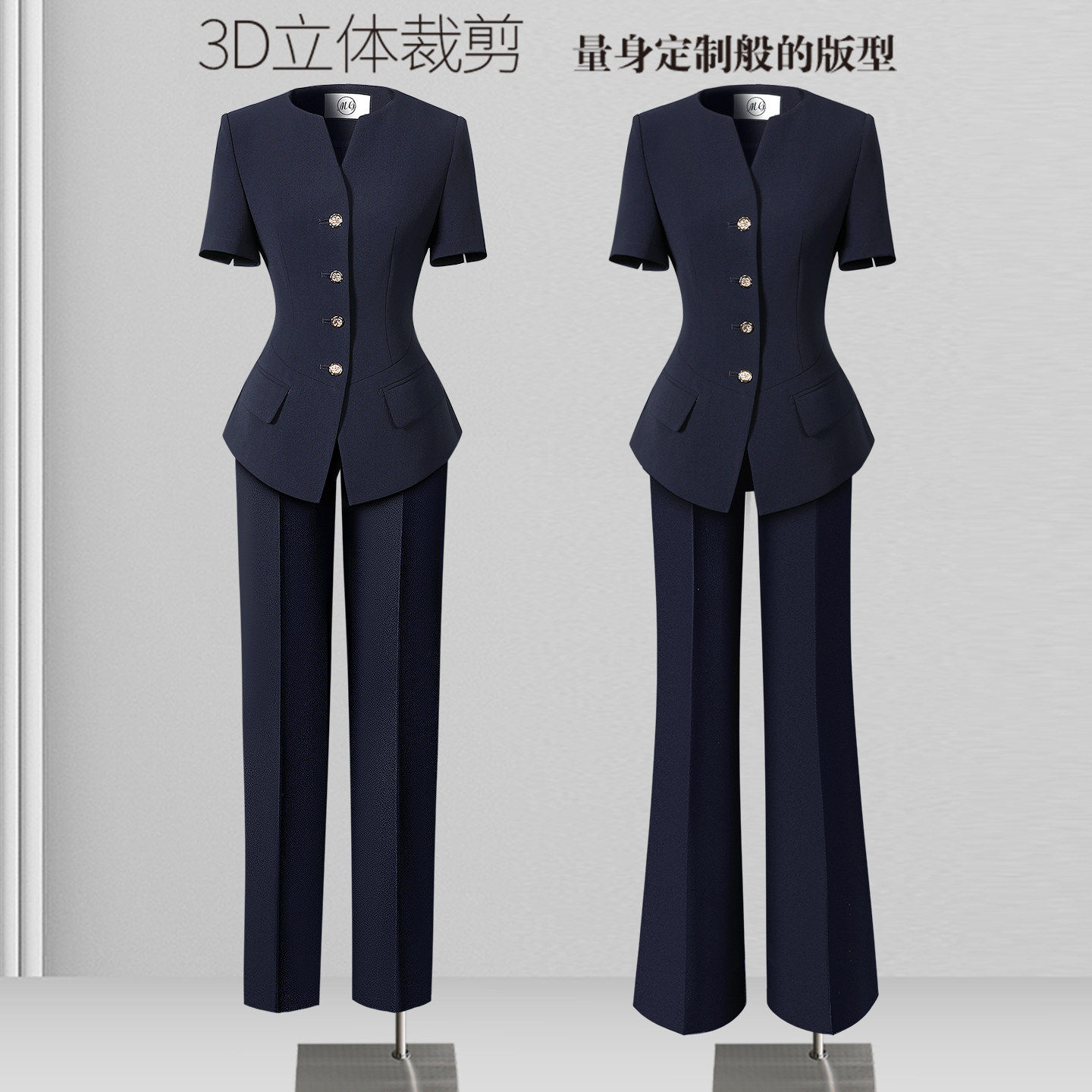 夏季西装套装女薄款短袖职业装柜姐酒店前台工装珠宝店工作服气质