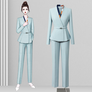 春秋职业西装套装女2026新款高级感行政前台工装美业美容院工作服