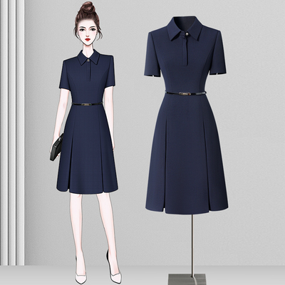 职业连衣裙女夏气质洋气时尚收腰高级感幼师园服幼儿园老师工作服