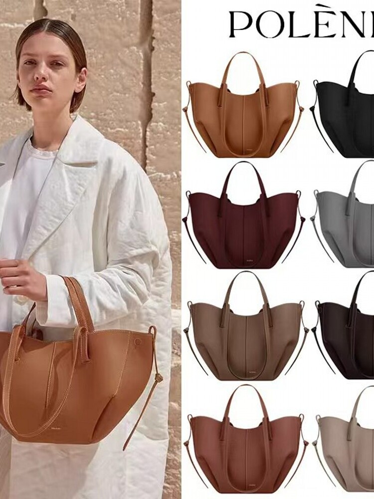 POLENE Big Wing Tote Bag Large Capacity Handheld Bucket Bag Single Shoulder Women's Bag
