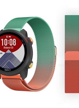 佳明Forerunner245/245m26mm22米兰渐变磁吸手表带645/Vivoactive3/Venu/Sq/F5/5p S60/40FR935/plus通用配件