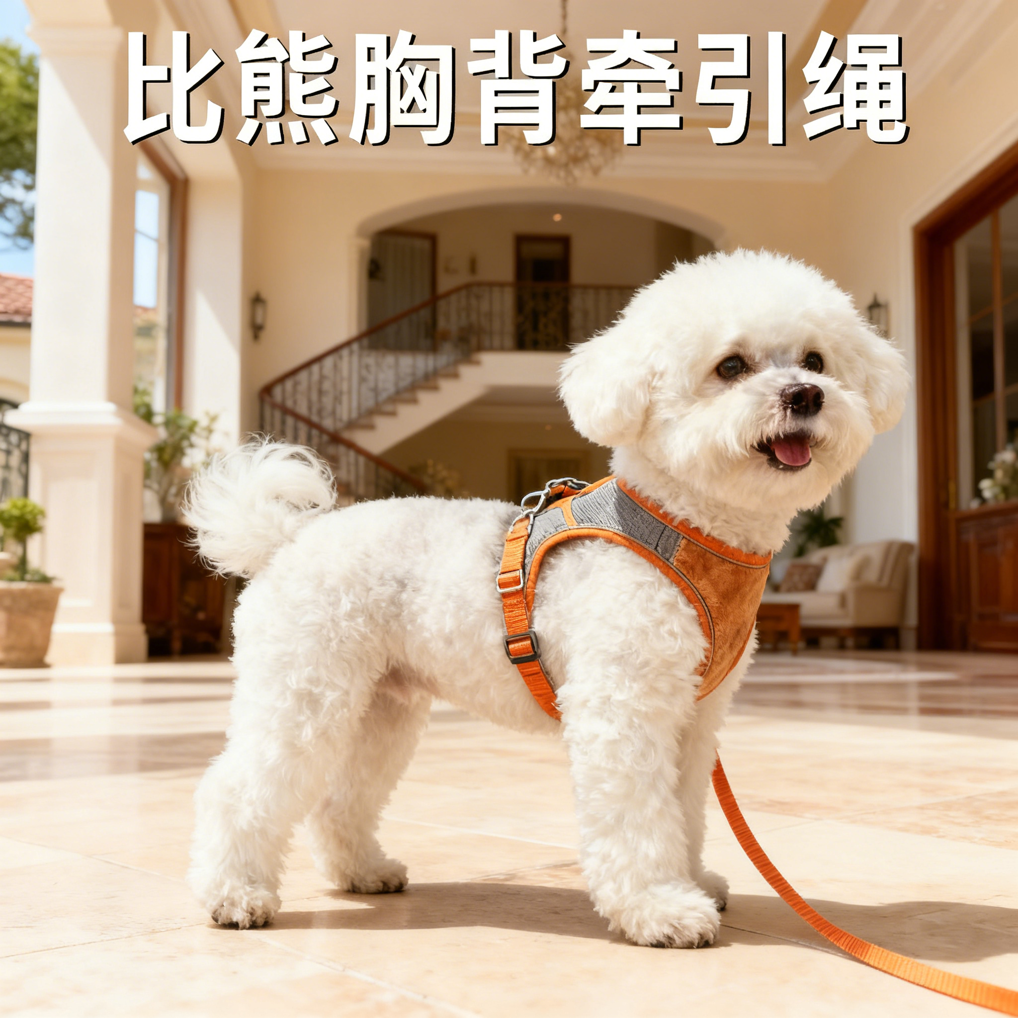 比熊专用胸背带背心式牵引绳小型犬幼犬遛狗绳防挣脱狗链子,宠物/宠物食品及用品,猫牵引绳,淘宝优惠券,粉丝福利购,淘宝优惠卷