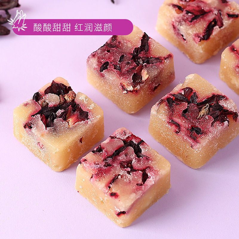 玫瑰茄洛神花茶蜂蜜冰糖茶块干花酸梅汤原料学生网红饮品泡茶水喝