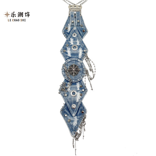 牛仔面料设计的一款朋克领带