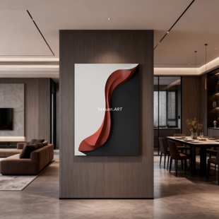 纯手绘油画音律黑白高级感美式意式极简客厅装饰画书房线条玄关画