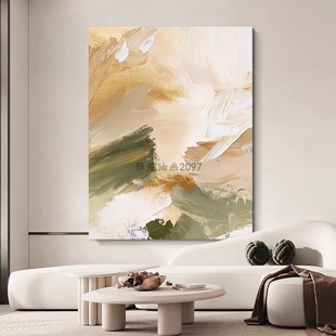 手绘油画浮光极简侘寂风客厅装饰画餐厅抽象立体玄关肌理挂画壁画