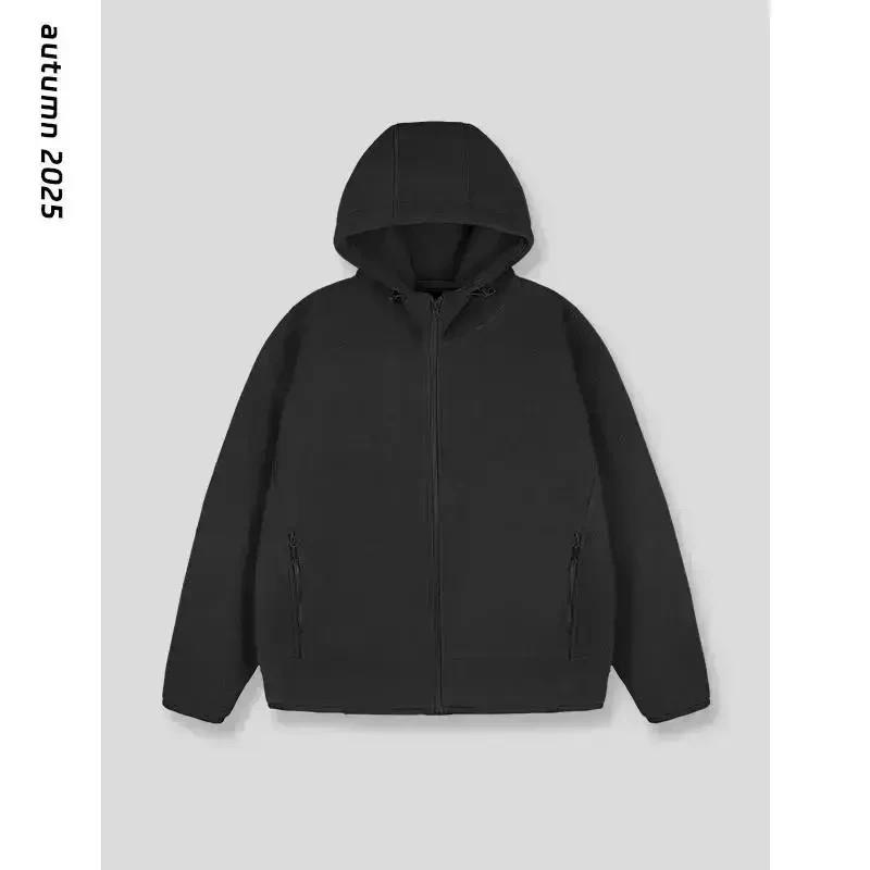 睿源轩品优选202l5年新款连帽卫衣双面摇粒绒拉链外套夹克百搭男