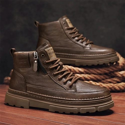 魅力霞-甄选优品男士高档马丁靴爆款轻便厚底n增高百搭潮款男鞋