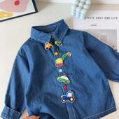 好莱屋超跑收纳儿童衬衫 上衣文具收纳 可爱卡通汽车翻领长袖