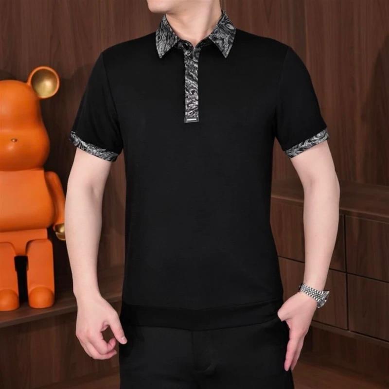 逸飞轻奢男装4翻领短袖Polo衫商务休闲百搭潮流高品质高档半袖修