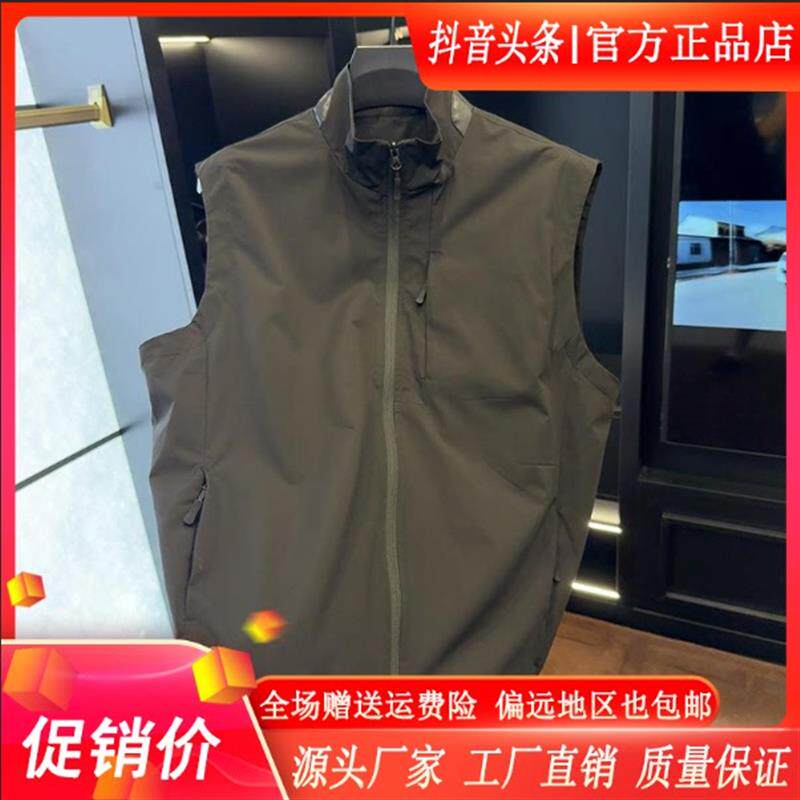 绅度轩服饰LMVQ秋季男士薄款透气立领拉链多口袋修身型马甲外套