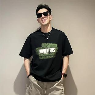 印花透气个iW性圆领短袖 FZ轻奢服饰男士 立体发泡字母数码 夏季 款