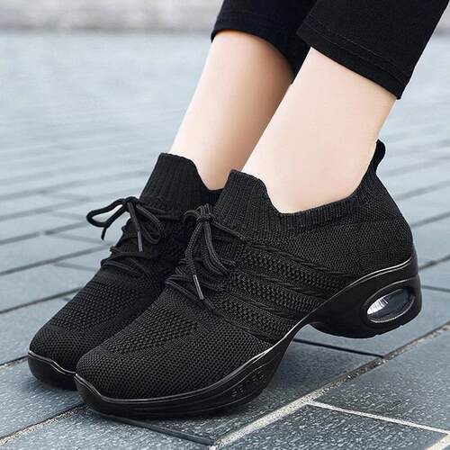 乐行嘉会老北京布鞋女士舞蹈软底广场舞网面时尚防滑气垫