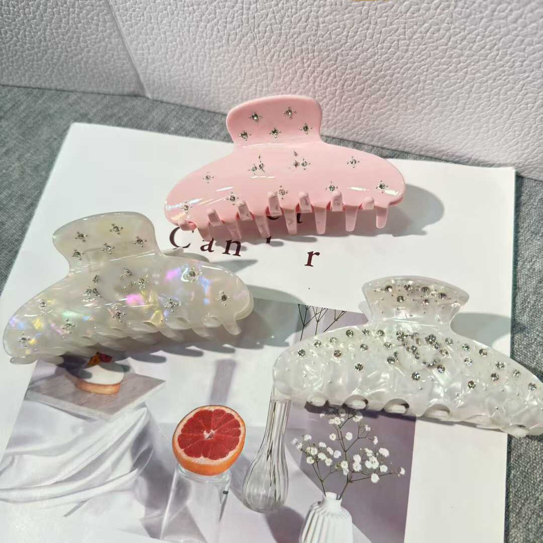 百搭人鱼姬水钻星星抓夹女鲨鱼夹发饰