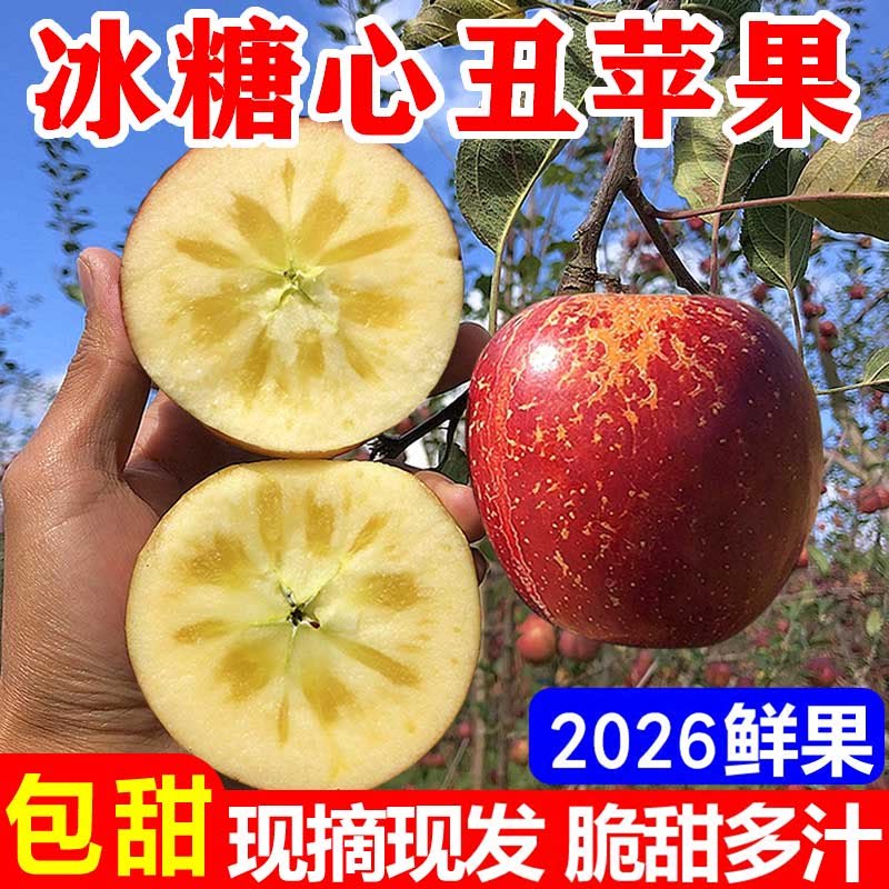 正宗冰糖心丑苹果新鲜高山红富士苹果