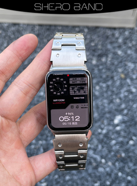 适用小米手环89pro复古小方块金属表带红米watch不锈钢运动腕带男