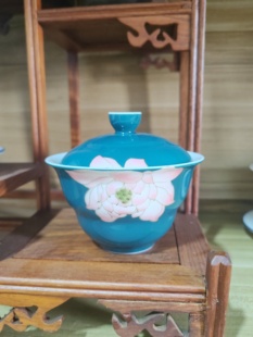 2025新款手绘二才盖碗满容约130ml盖下110ml创意高雅艺术防烫茶碗