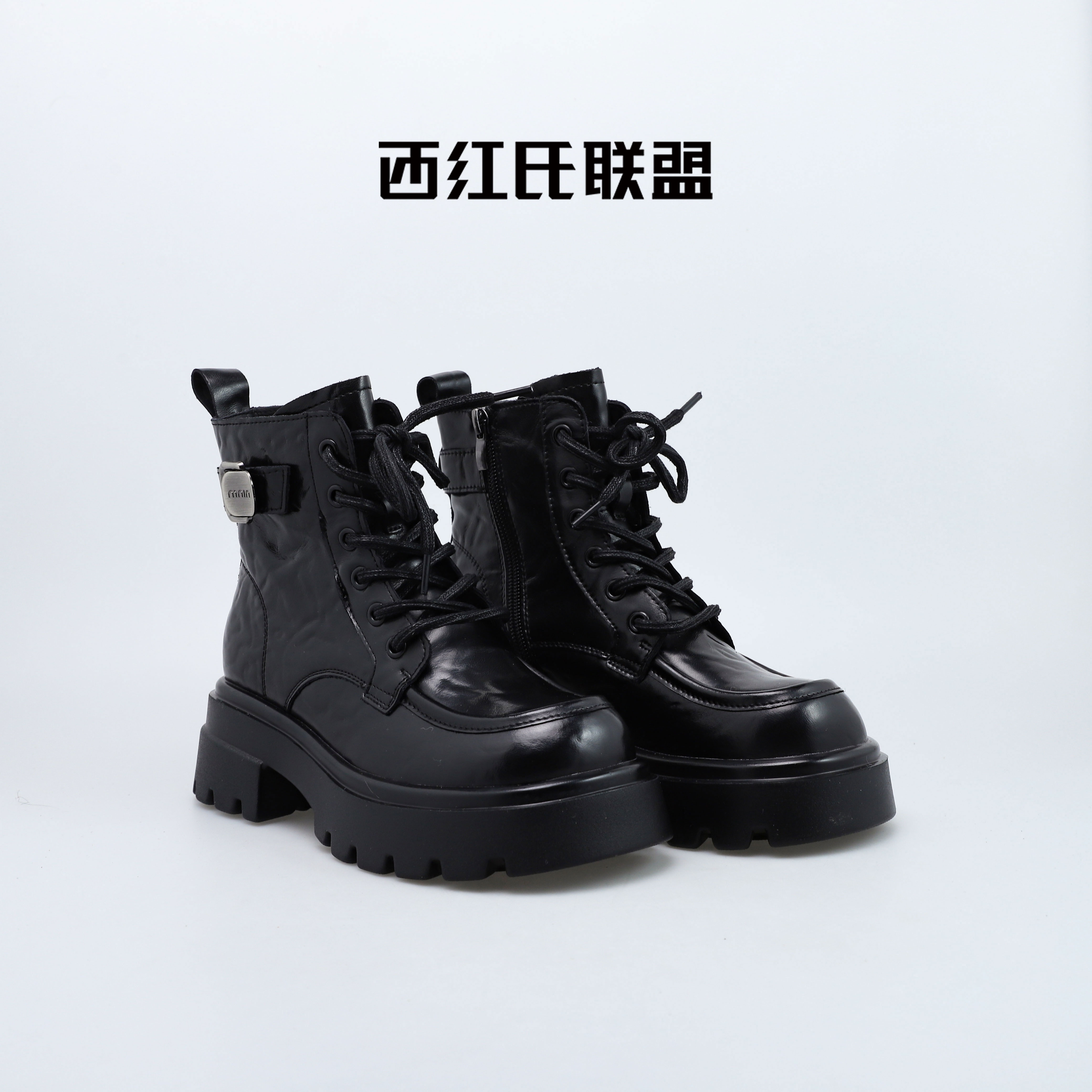 【慧姐专享】【西红氏】马丁靴S10601217L跟高5cm半码拍大