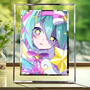 nakiso初音未来即刻轮回周边玻璃相框定制高档简约摆台送学生礼物