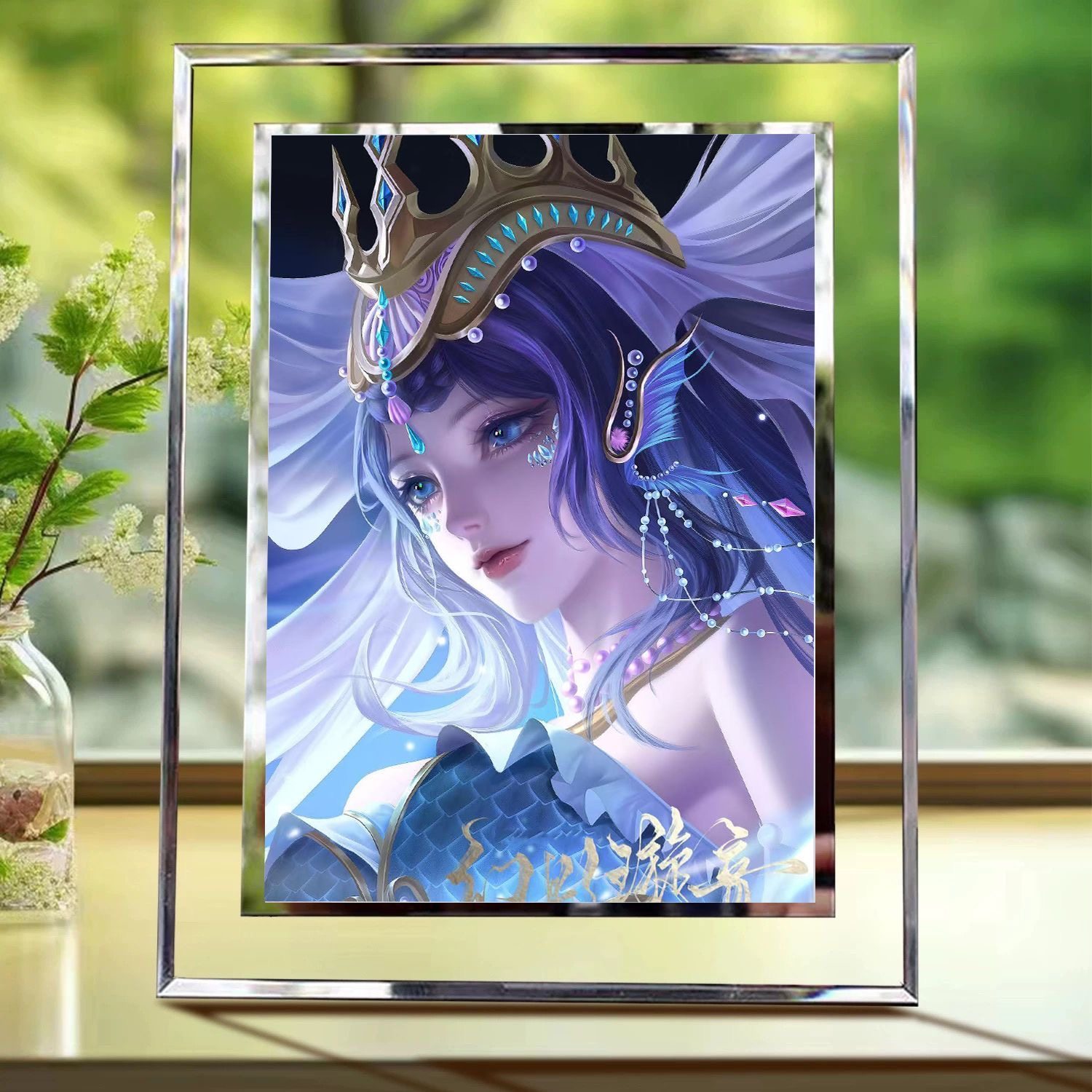 叶罗丽海颜水晶玻璃相框摆件高清图片