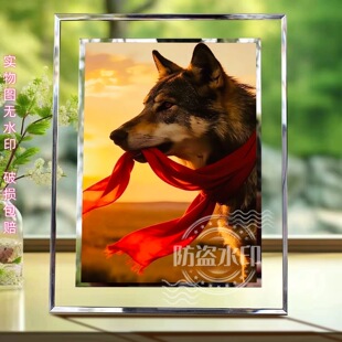 格林狼王重返狼群李微漪周边水晶玻璃相框定制摆件送朋友纪念礼物