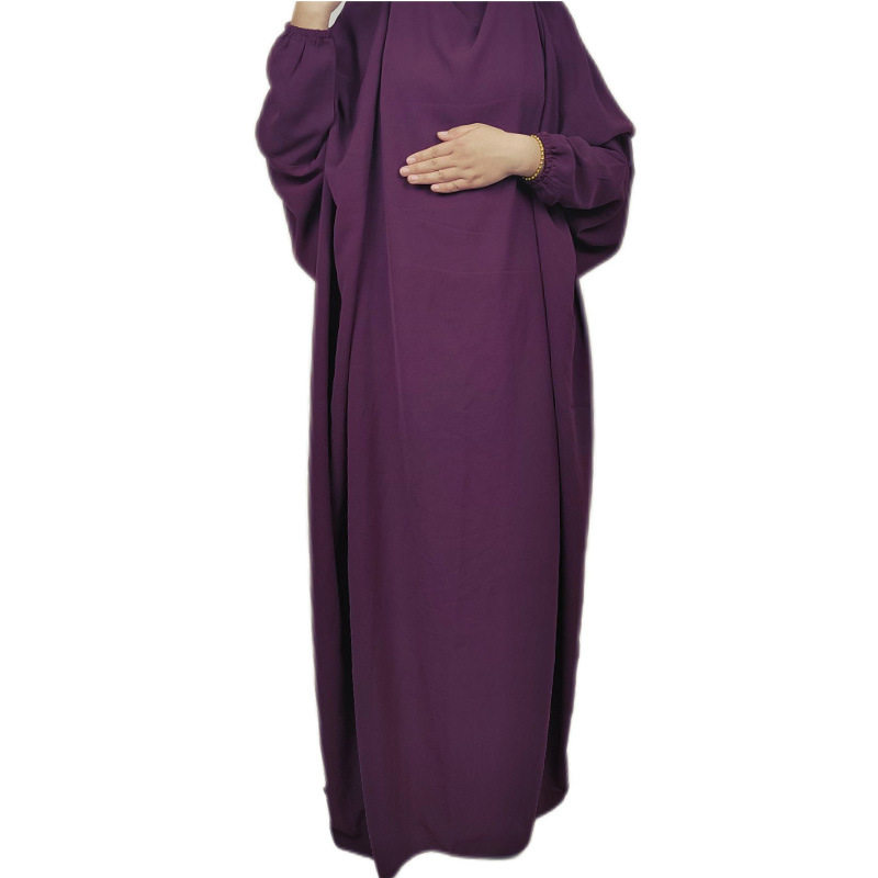 时尚蝙蝠袖连体头巾长袍旅游大摆连衣裙女 dress