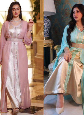 2021 new European and American chiffon dress two piece set