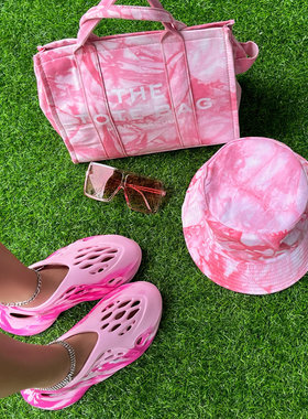 Beach flat slipper sandals women Glasses hat bag 4-piece set